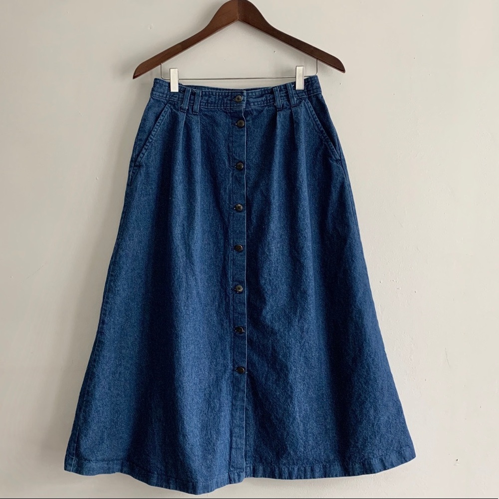 Vintage Denim highwaisted Skirts W/pockets